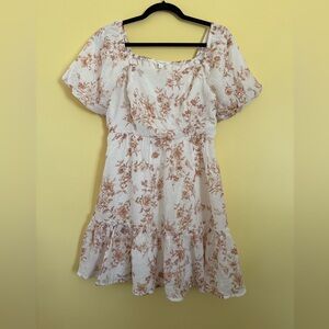 New Floral off the shoulder Dress puff shoulder